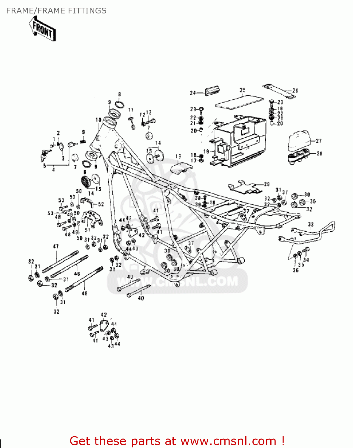 FRAME/FRAME FITTINGS KH400A4 1977 USA CALIFORNIA