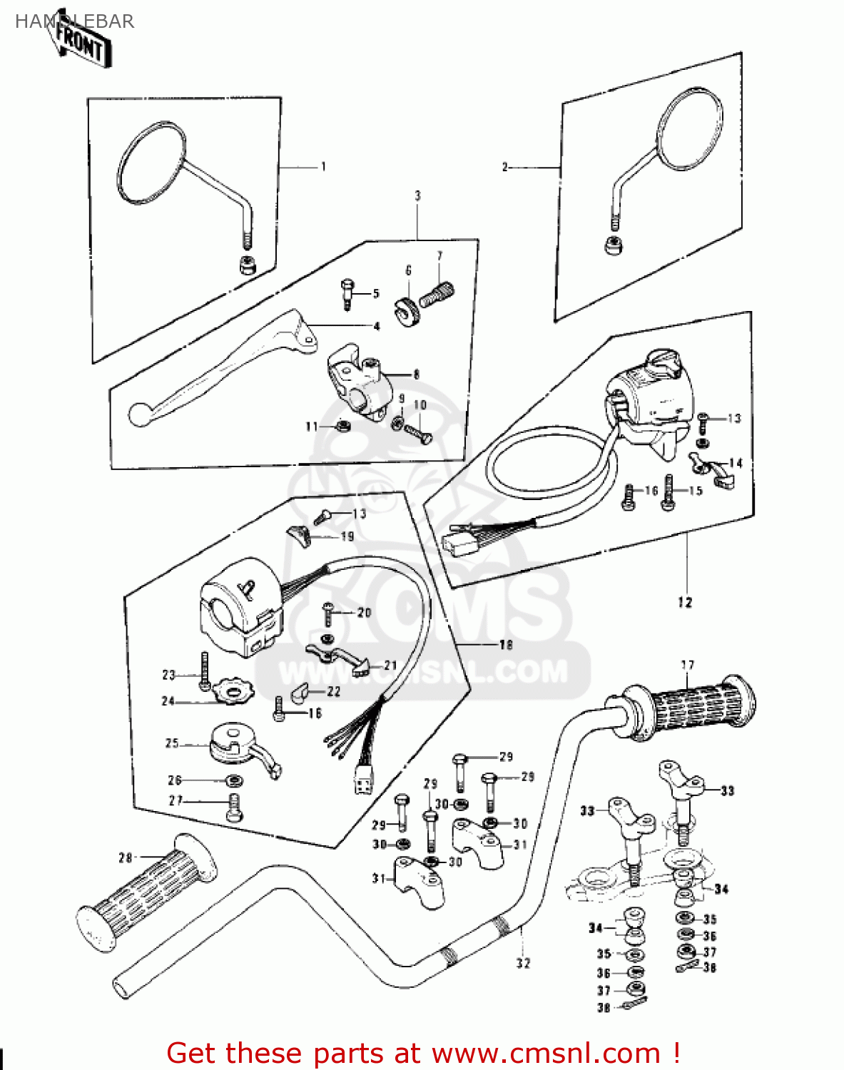 HANDLEBAR KH400A4 1977 USA CALIFORNIA