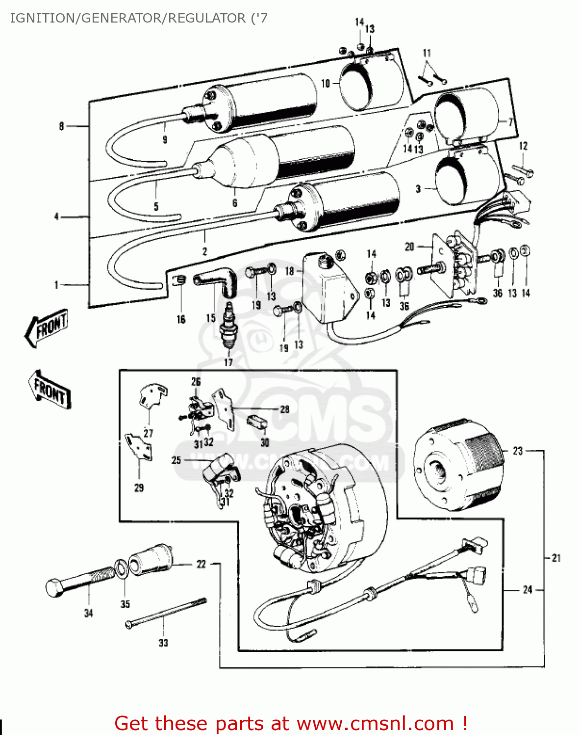 IGNITION/GENERATOR/REGULATOR ('7 KH400A4 1977 USA CALIFORNIA
