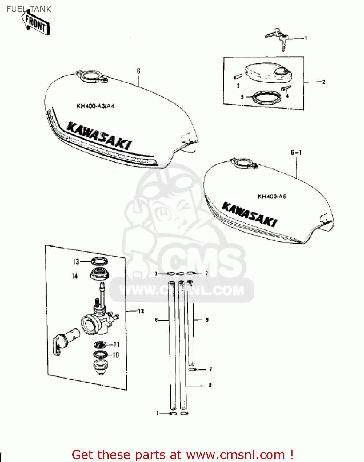 FUEL TANK KH400A4 1977 USA CALIFORNIA