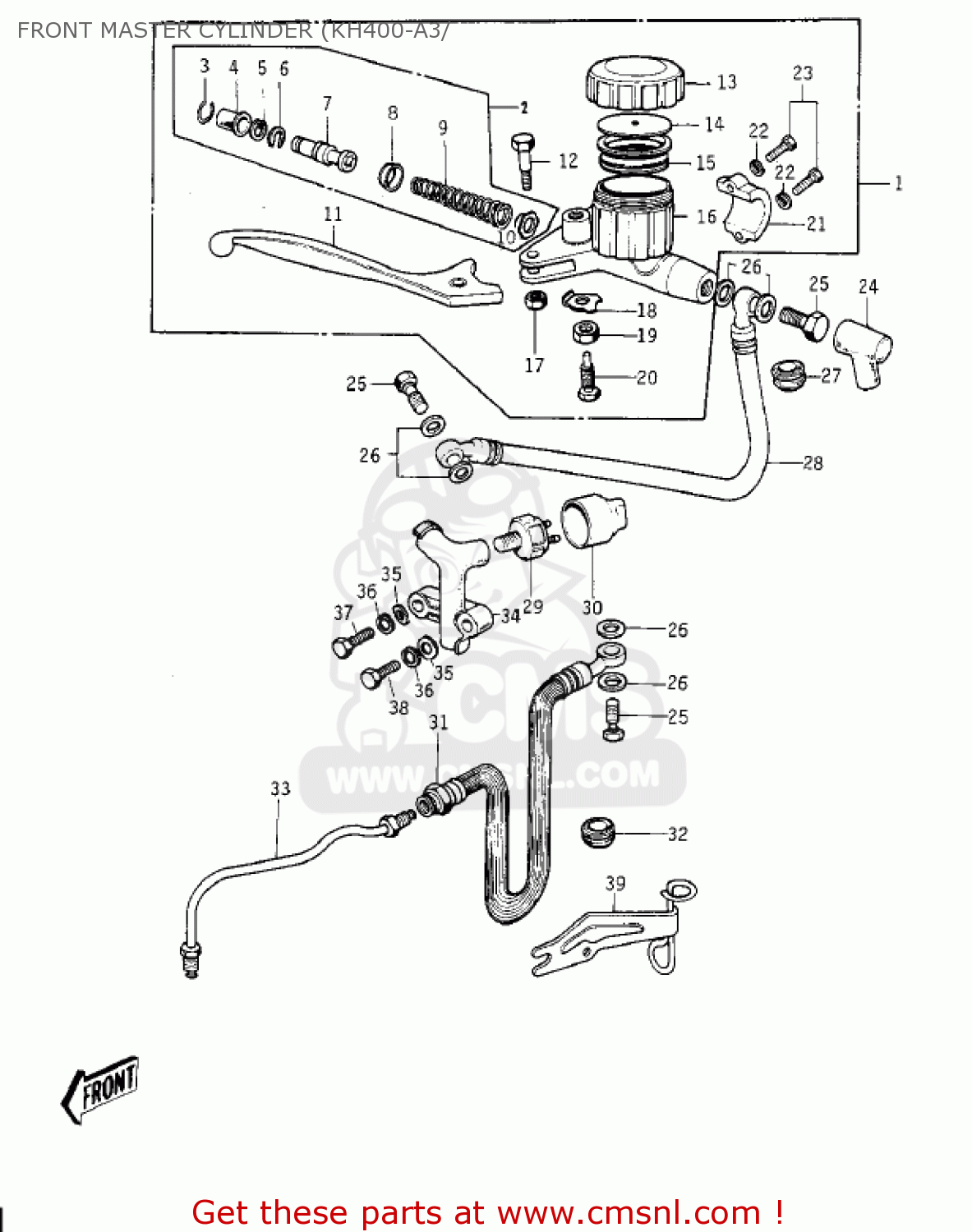 FRONT MASTER CYLINDER (KH400-A3/ KH400A4 1977 USA CALIFORNIA