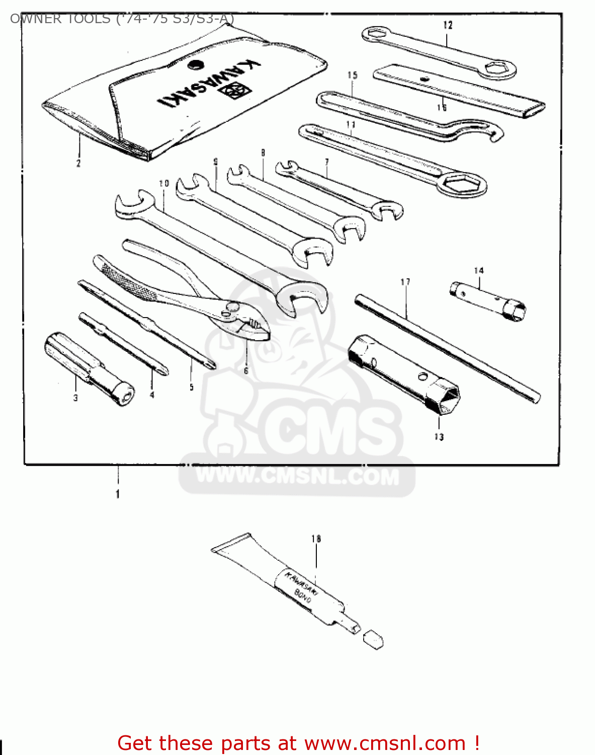 OWNER TOOLS ('74-'75 S3/S3-A) KH400A4 1977 USA CALIFORNIA
