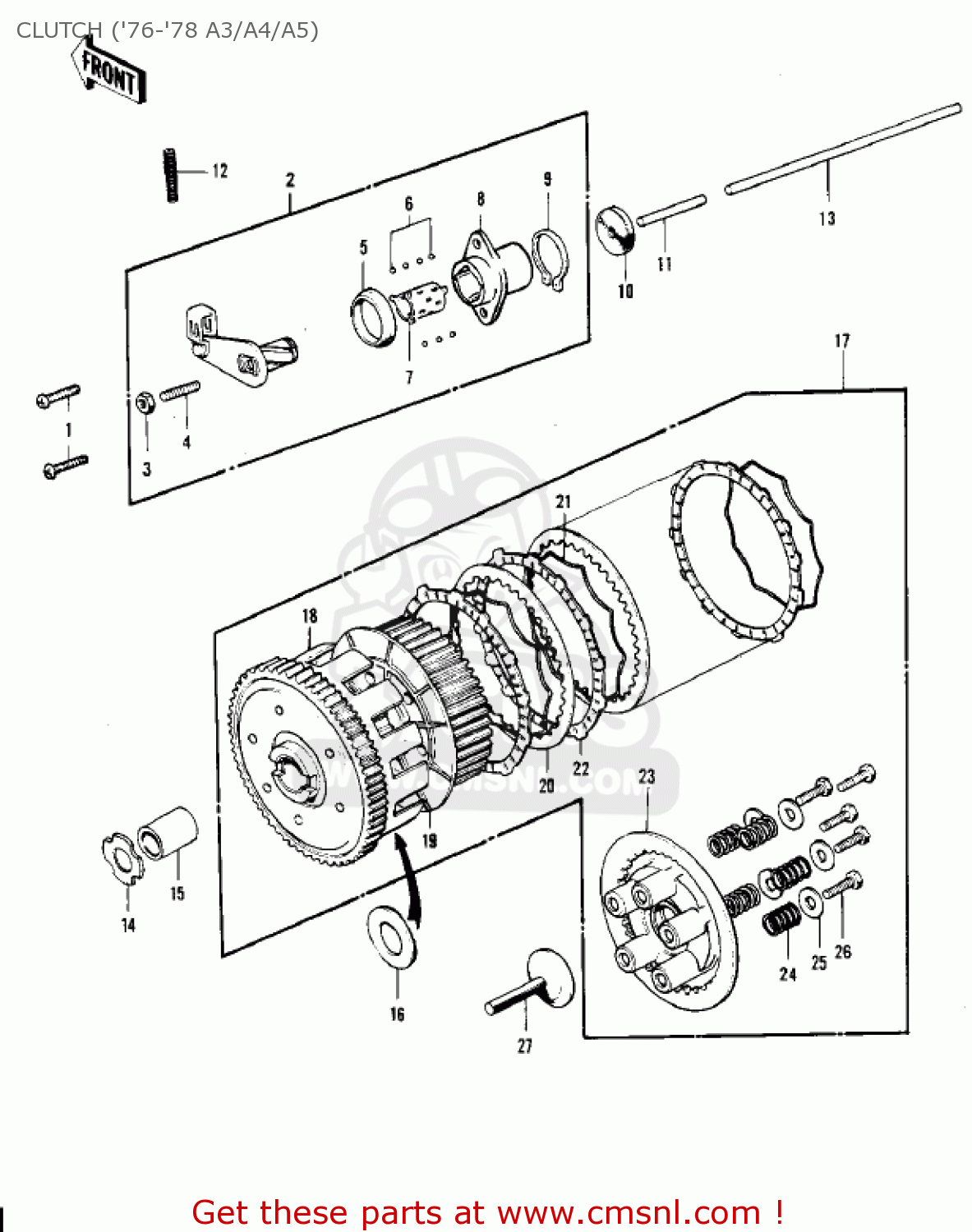 CLUTCH ('76-'78 A3/A4/A5) KH400A4 1977 USA CALIFORNIA
