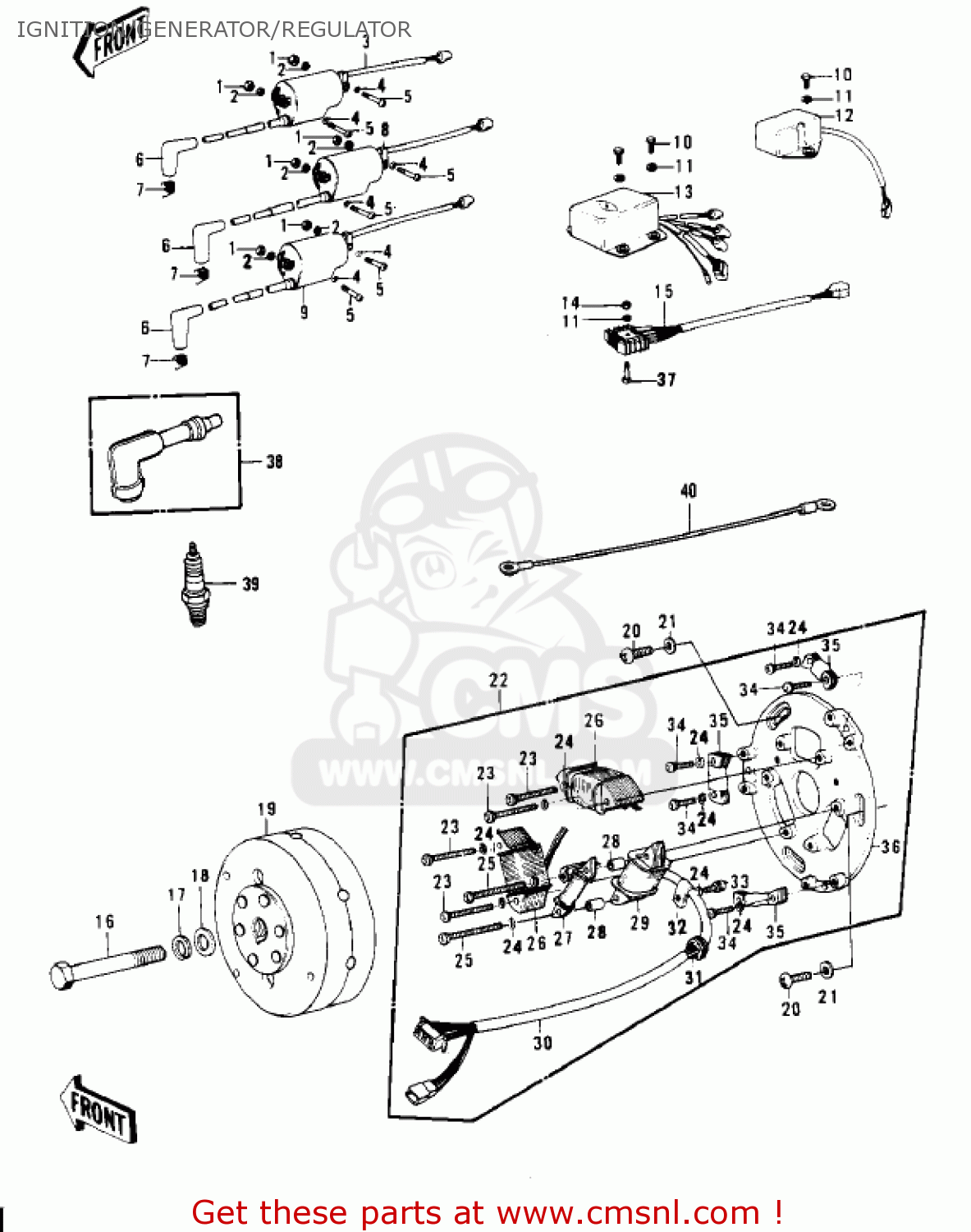 IGNITION/GENERATOR/REGULATOR KH400A4 1977 USA CALIFORNIA