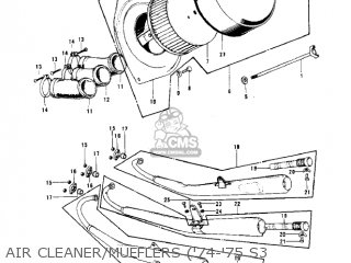 AIR CLEANER/MUFFLERS ('74-'75 S3 - KH400A4 1977 USA CALIFORNIA