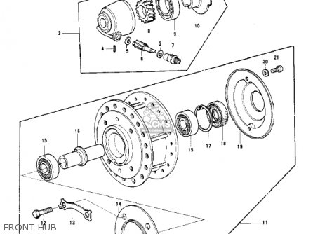 FRONT HUB - KH400A4 1977 USA CALIFORNIA