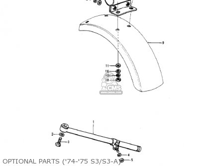 OPTIONAL PARTS ('74-'75 S3/S3-A) - KH400A4 1977 USA CALIFORNIA