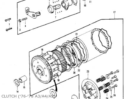 CLUTCH ('76-'78 A3/A4/A5) - KH400A4 1977 USA CALIFORNIA