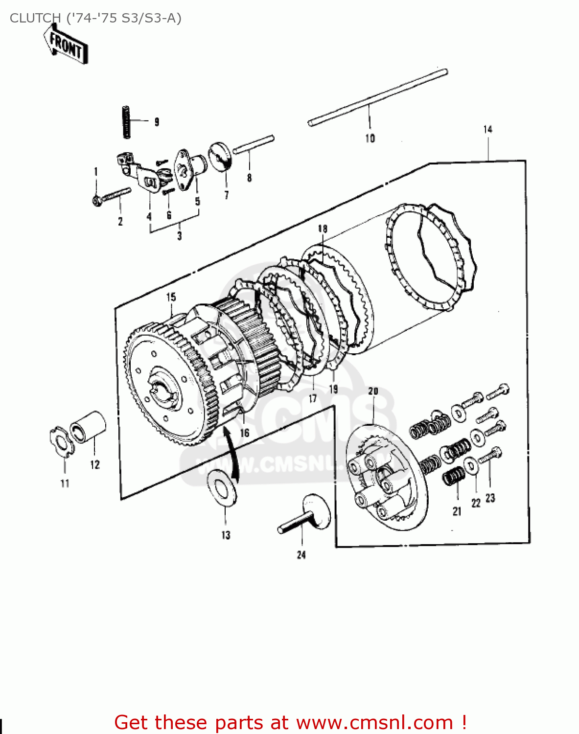 CLUTCH ('74-'75 S3/S3-A) KH400A5 1978 USA CANADA