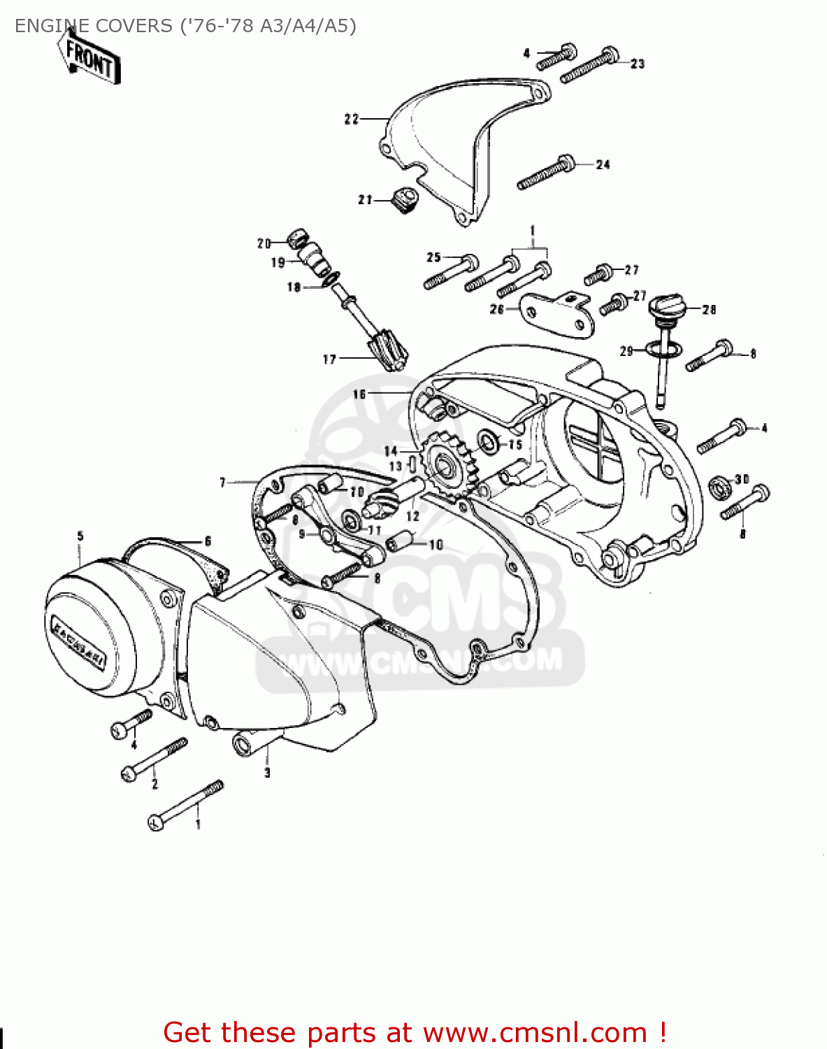 ENGINE COVERS ('76-'78 A3/A4/A5) KH400A5 1978 USA CANADA