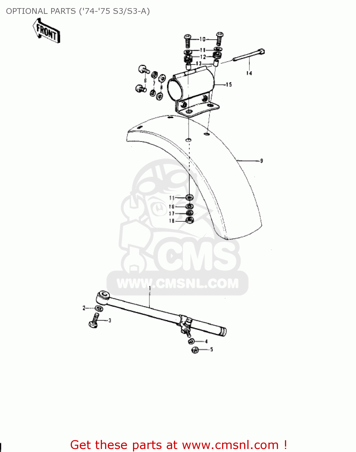 OPTIONAL PARTS ('74-'75 S3/S3-A) KH400A5 1978 USA CANADA