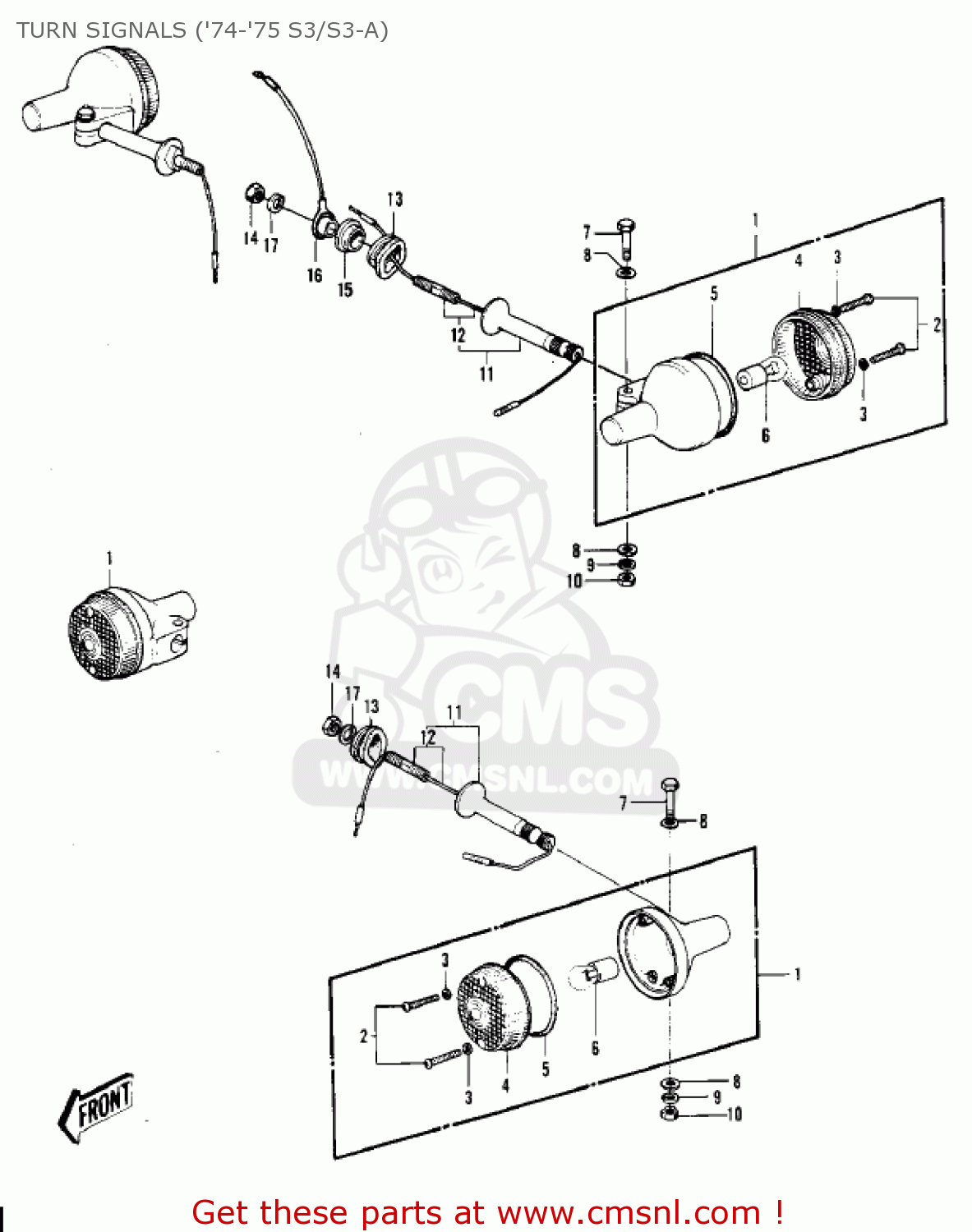 TURN SIGNALS ('74-'75 S3/S3-A) KH400A5 1978 USA CANADA