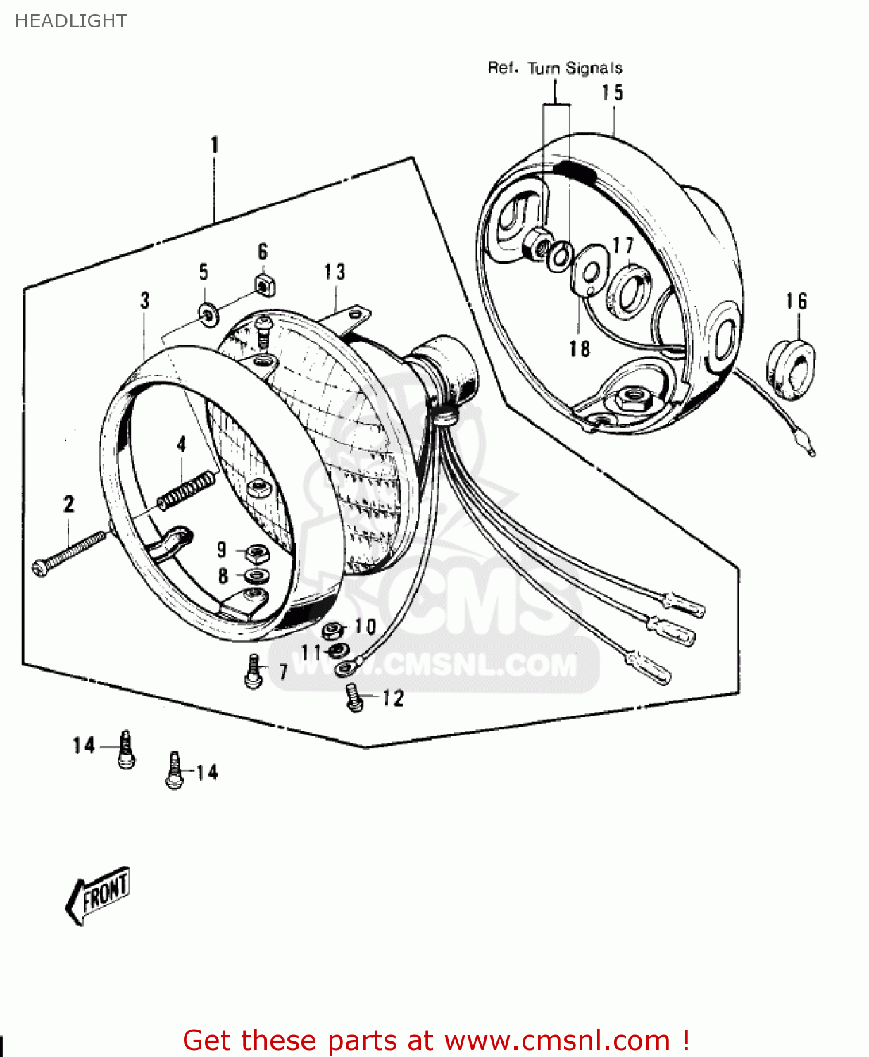 HEADLIGHT KH400A5 1978 USA CANADA