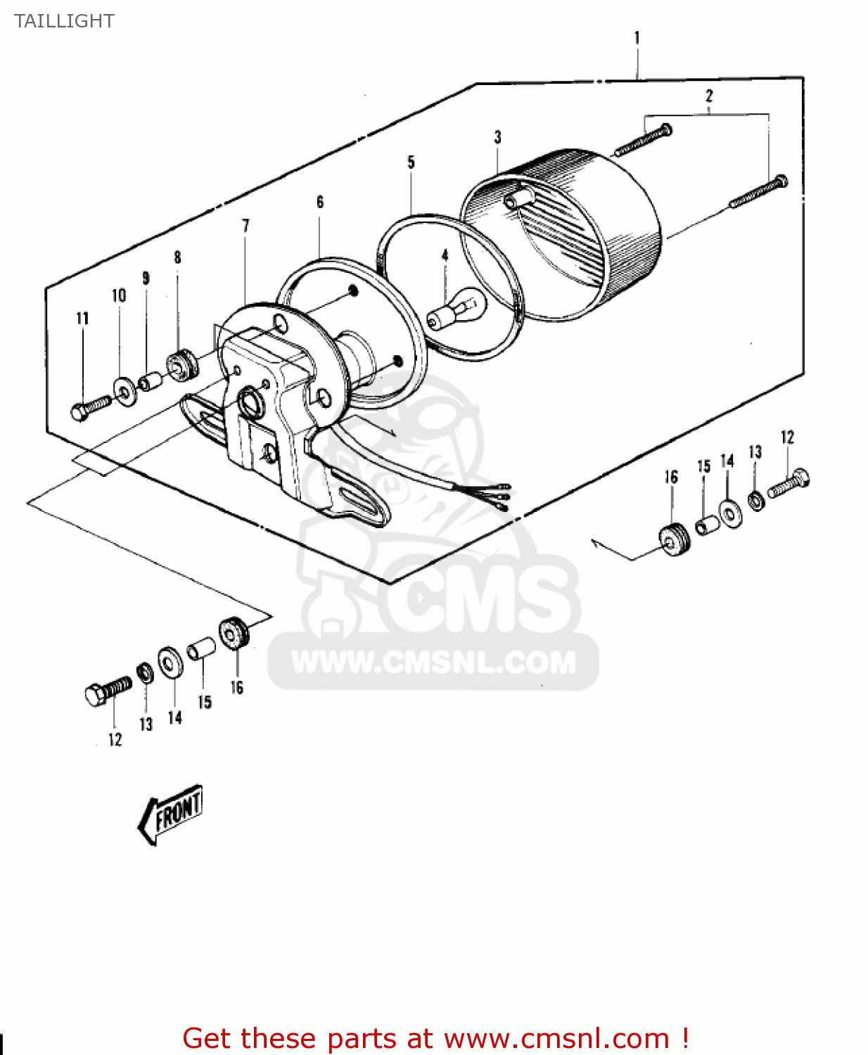 TAILLIGHT KH400A5 1978 USA CANADA