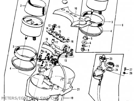 METERS/IGNITION SWITCH - KH400A5 1978 USA CANADA