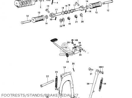 FOOTRESTS/STANDS/BRAKE PEDAL ('7 - KH400A5 1978 USA CANADA