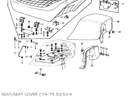 SEAT/SEAT COVER ('74-'75 S3/S3-A - KH400A5 1978 USA CANADA