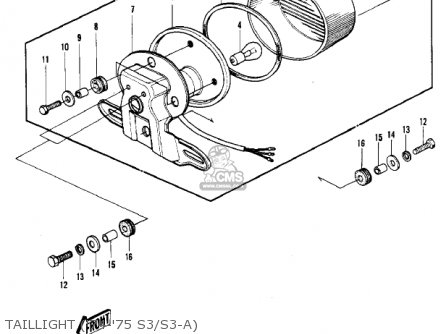 TAILLIGHT ('74-'75 S3/S3-A) - KH400A5 1978 USA CANADA