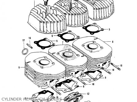 CYLINDER HEADS/CYLINDERS ('76-'7 - KH400A5 1978 USA CANADA