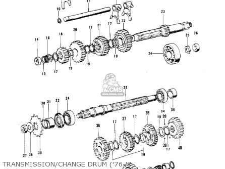 TRANSMISSION/CHANGE DRUM ('76-'7 - KH400A5 1978 USA CANADA