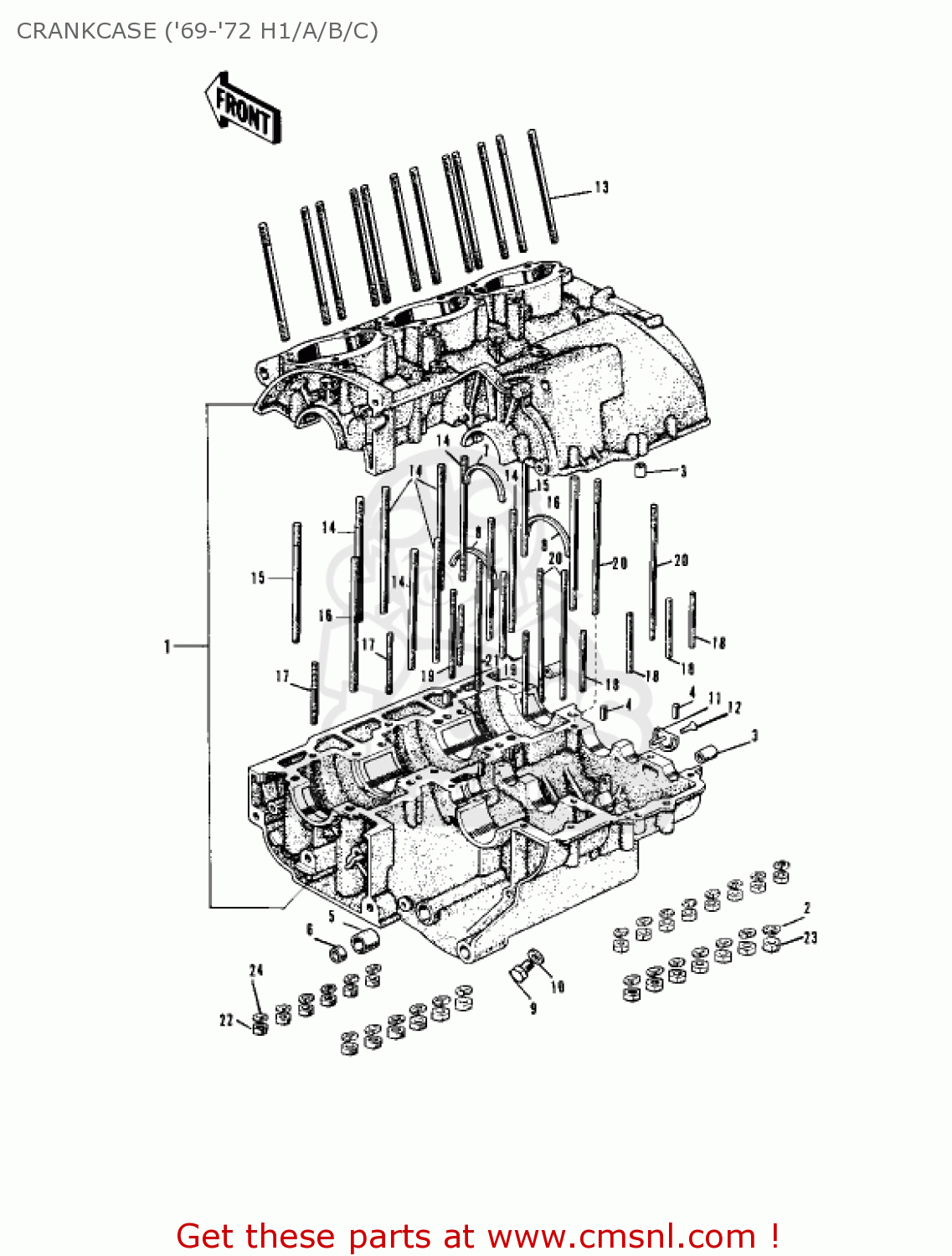 CRANKCASE ('69-'72 H1/A/B/C) KH500A8 1976 CANADA