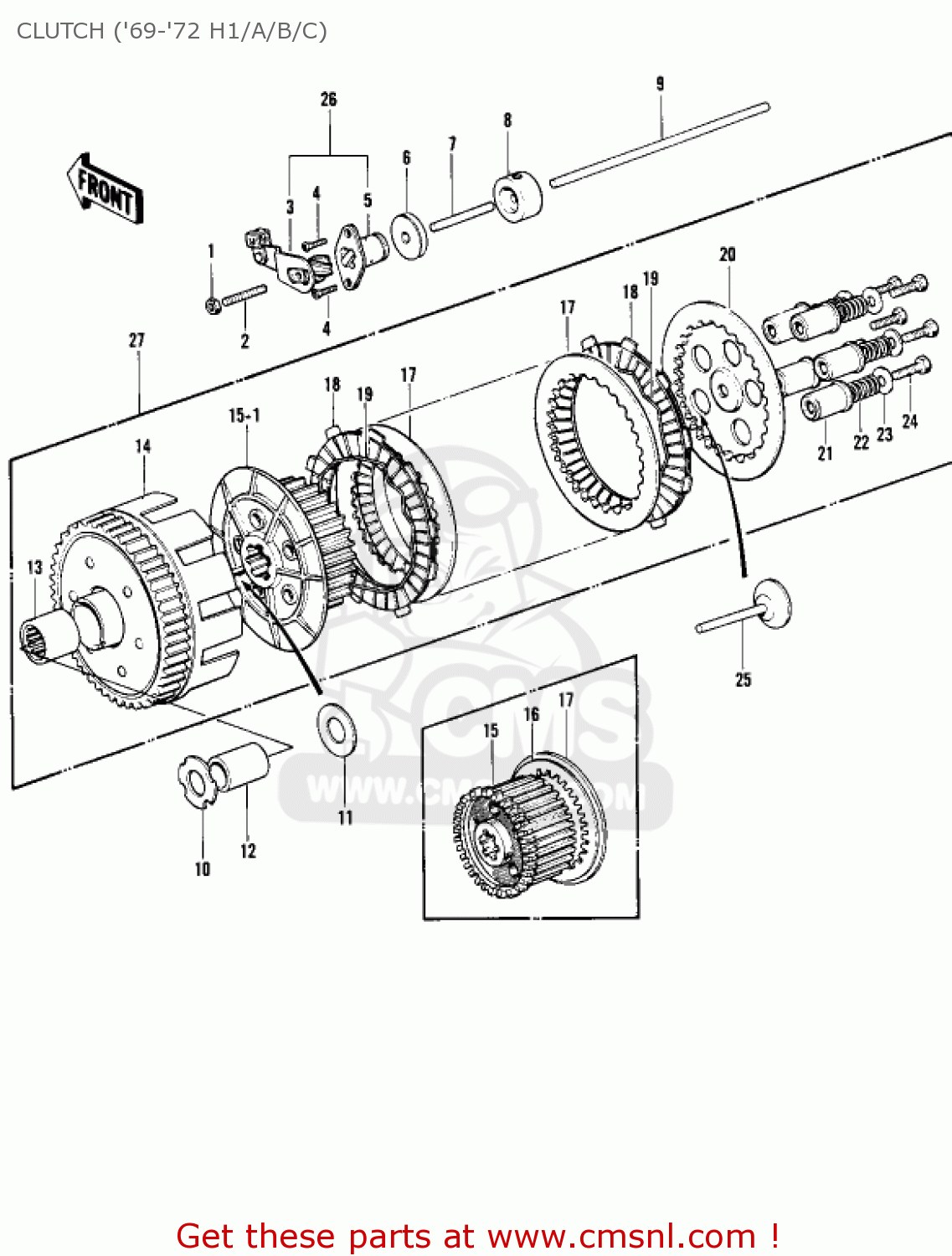 CLUTCH ('69-'72 H1/A/B/C) KH500A8 1976 CANADA
