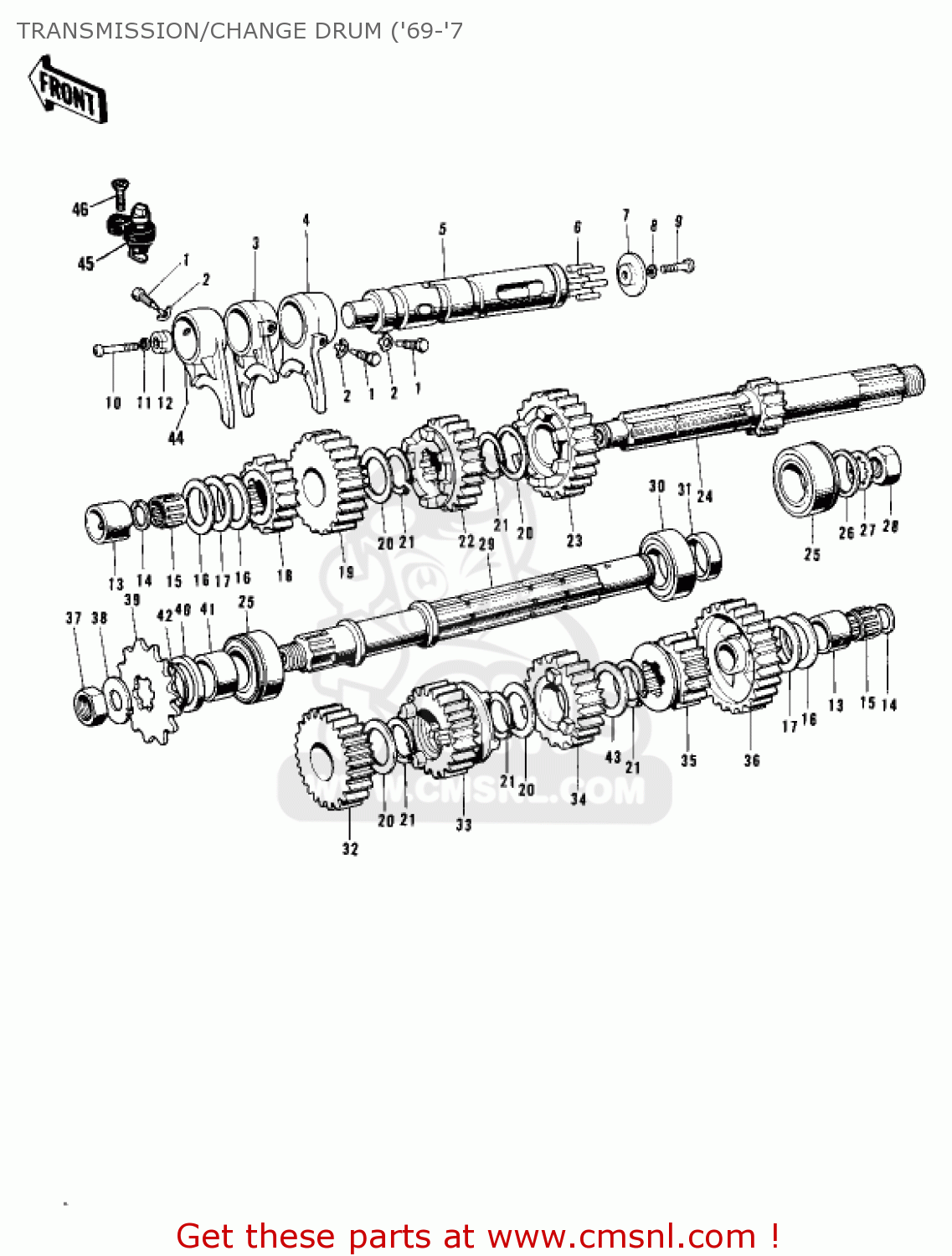TRANSMISSION/CHANGE DRUM ('69-'7 KH500A8 1976 CANADA