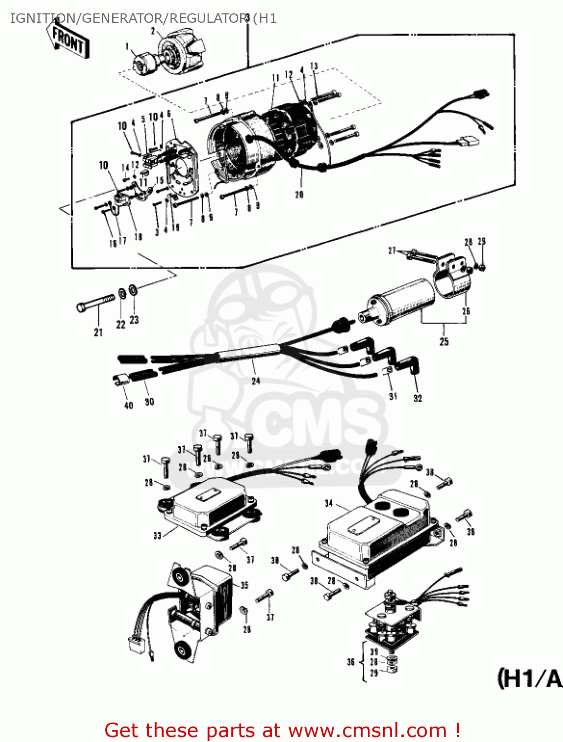 IGNITION/GENERATOR/REGULATOR (H1 KH500A8 1976 CANADA