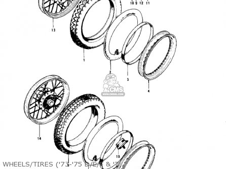 WHEELS/TIRES ('73-'75 D/E/F & '7 - KH500A8 1976 CANADA
