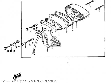TAILLIGHT ('73-'75 D/E/F & '76 A - KH500A8 1976 CANADA