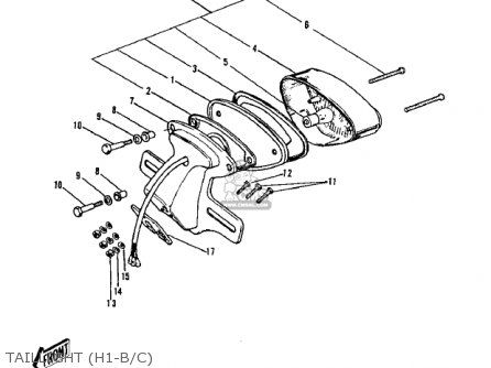 TAILLIGHT (H1-B/C) - KH500A8 1976 CANADA