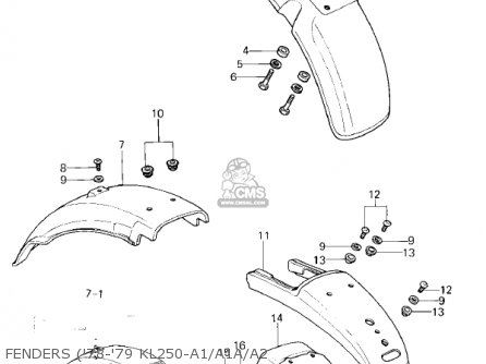 Kawasaki KL250A1 KLR250 1978 CANADA parts lists and schematics