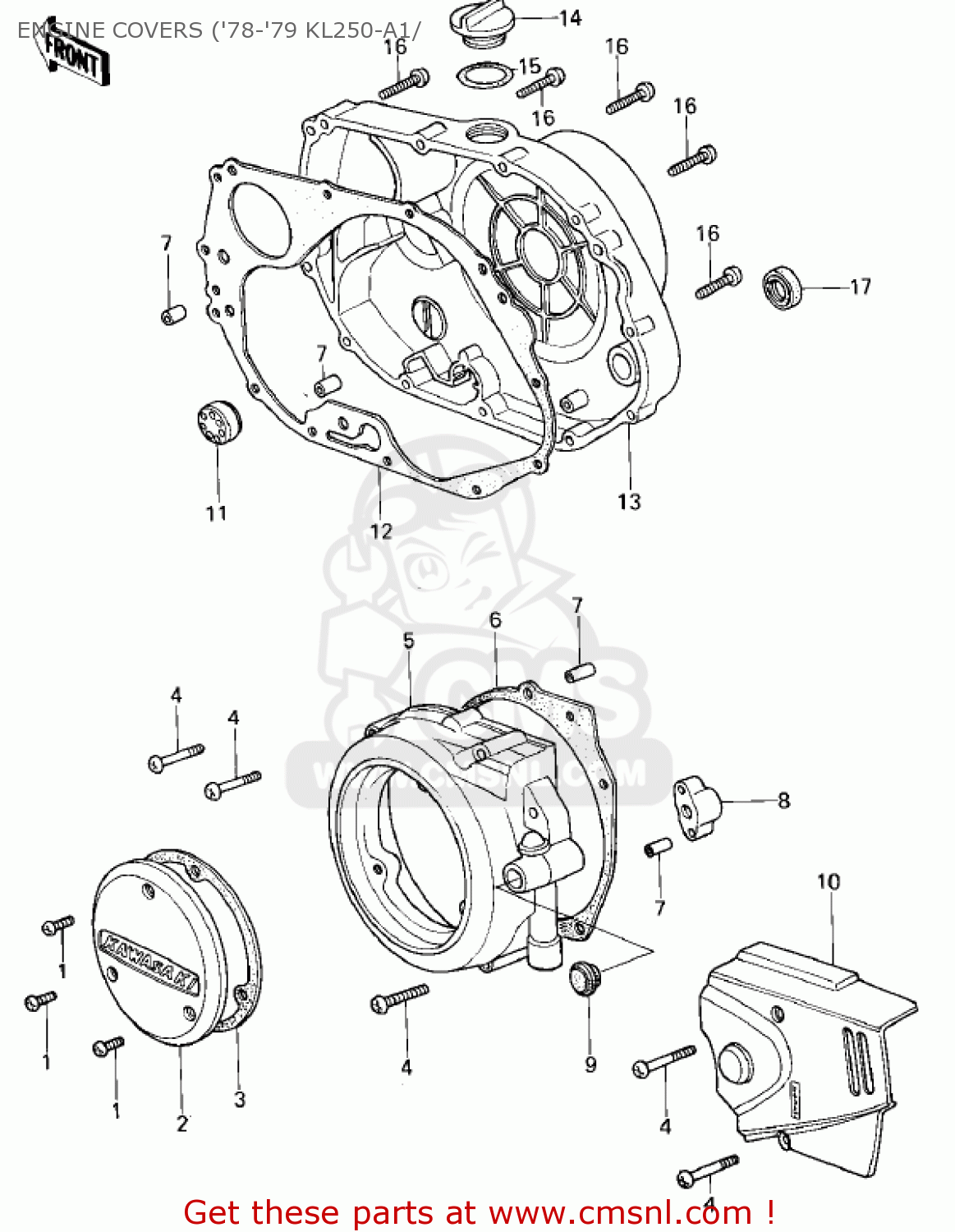 ENGINE COVERS ('78-'79 KL250-A1/ KL250A1 KLR250 1978 CANADA