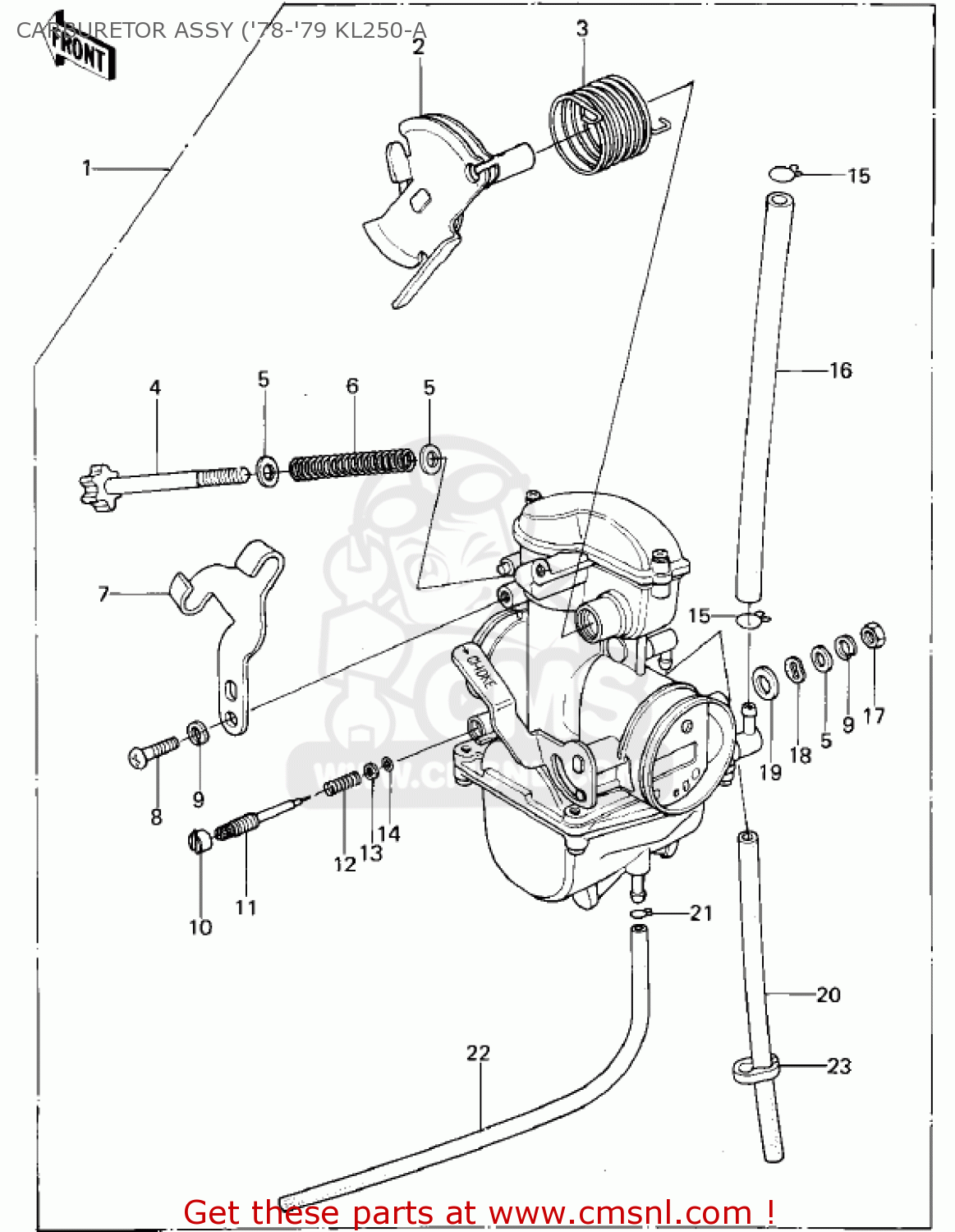 CARBURETOR ASSY ('78-'79 KL250-A KL250A1 KLR250 1978 CANADA