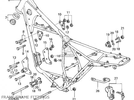 FRAME/FRAME FITTINGS - KL250A1 KLR250 1978 CANADA