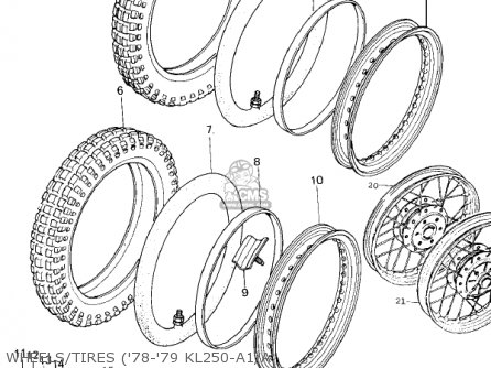 WHEELS/TIRES ('78-'79 KL250-A1/A - KL250A1 KLR250 1978 CANADA