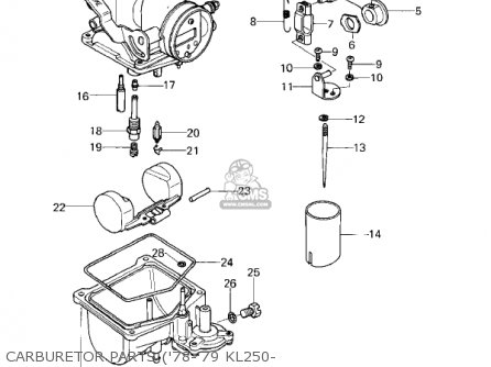 CARBURETOR PARTS ('78-'79 KL250- - KL250A1 KLR250 1978 CANADA