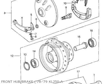 FRONT HUB/BRAKE ('78-'79 KL250-A - KL250A1A KLR250 1978 CANADA