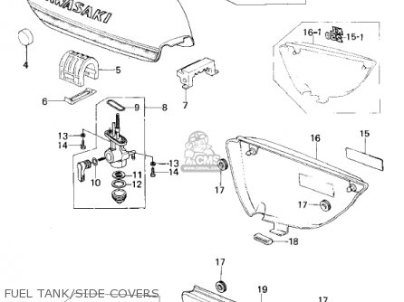 FUEL TANK/SIDE COVERS - KL250A1A KLR250 1978 CANADA