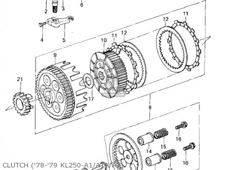 CLUTCH ('78-'79 KL250-A1/A1A/A2) - KL250A1A KLR250 1978 CANADA