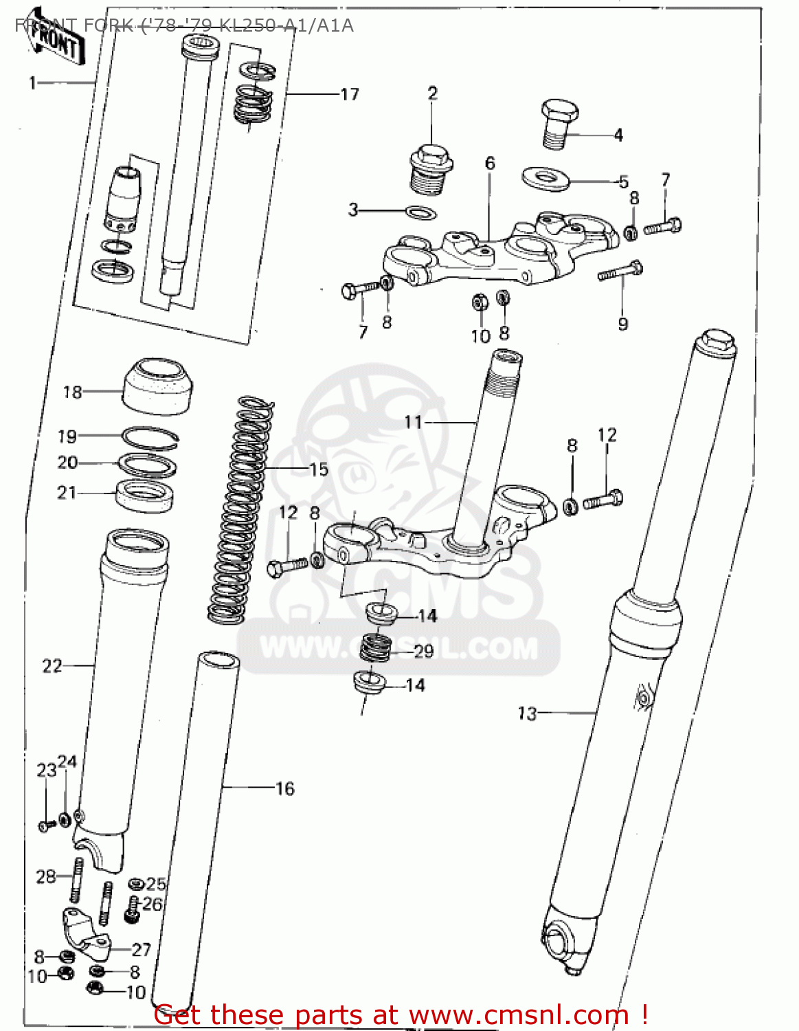 FRONT FORK ('78-'79 KL250-A1/A1A KL250A2 KLR250 1979 CANADA