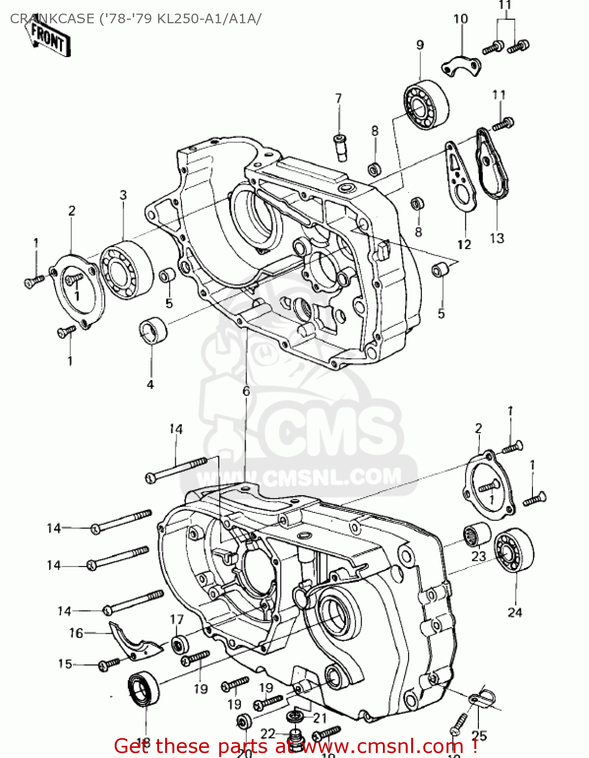 CRANKCASE ('78-'79 KL250-A1/A1A/ KL250A2 KLR250 1979 CANADA