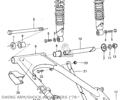SWING ARM/SHOCK ABSORBERS ('78-' - KL250A2 KLR250 1979 CANADA