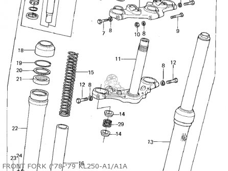 FRONT FORK ('78-'79 KL250-A1/A1A - KL250A2 KLR250 1979 CANADA