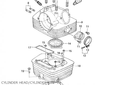 CYLINDER HEAD/CYLINDER ('78-'79 - KL250A2 KLR250 1979 CANADA
