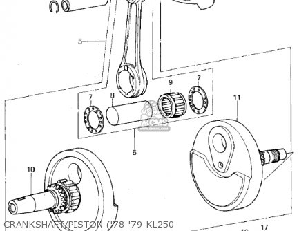 CRANKSHAFT/PISTON ('78-'79 KL250 - KL250A2 KLR250 1979 CANADA