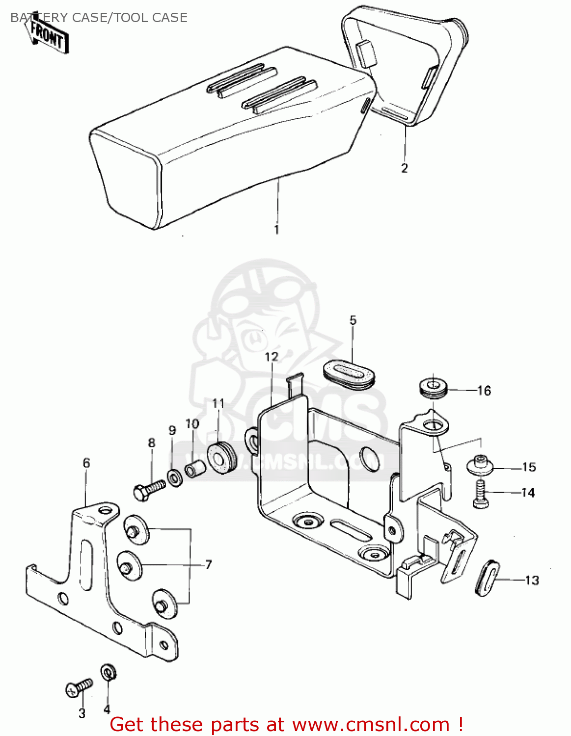 BATTERY CASE/TOOL CASE KL250A3 KLR250 1980 CANADA