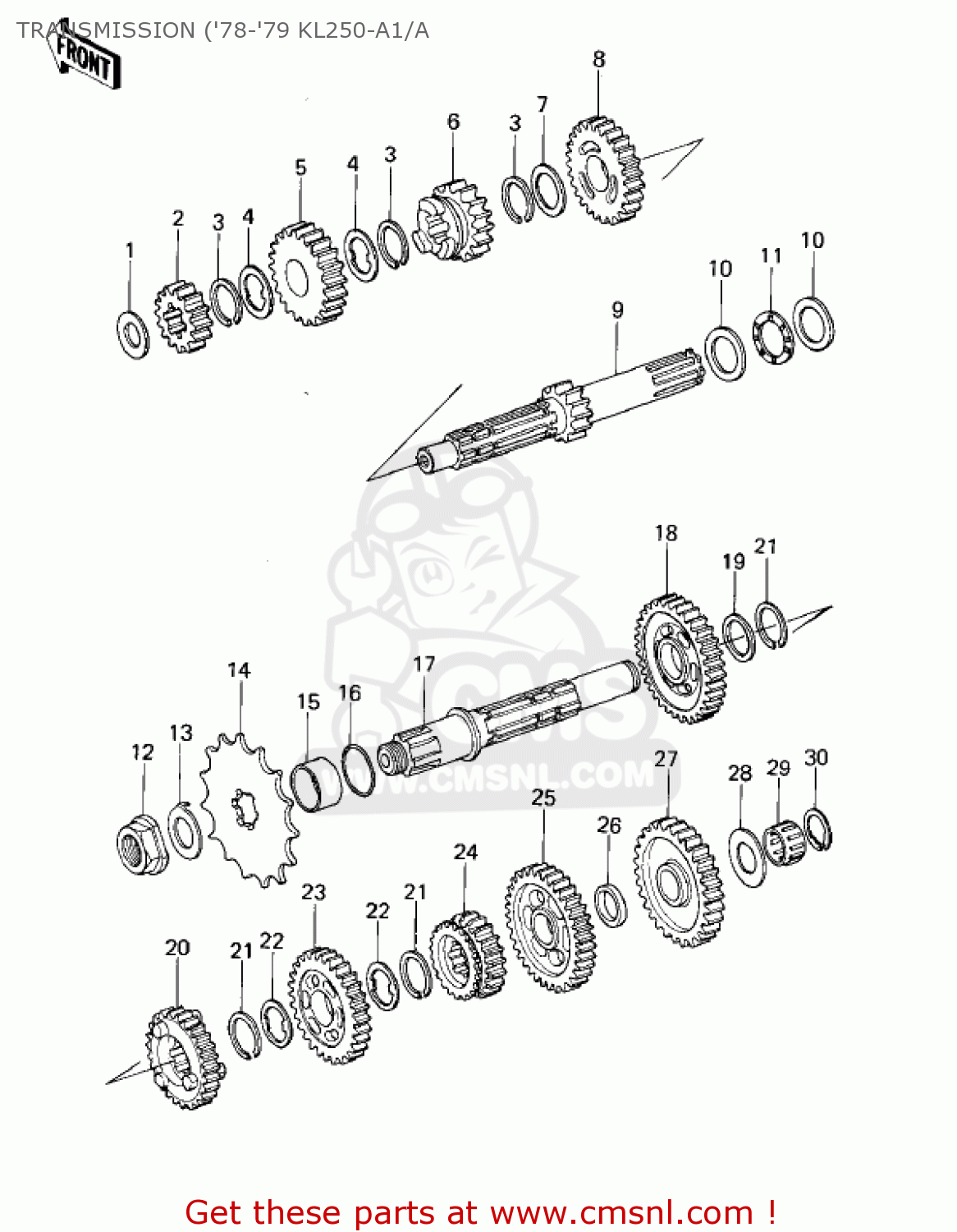 TRANSMISSION ('78-'79 KL250-A1/A KL250A3 KLR250 1980 CANADA