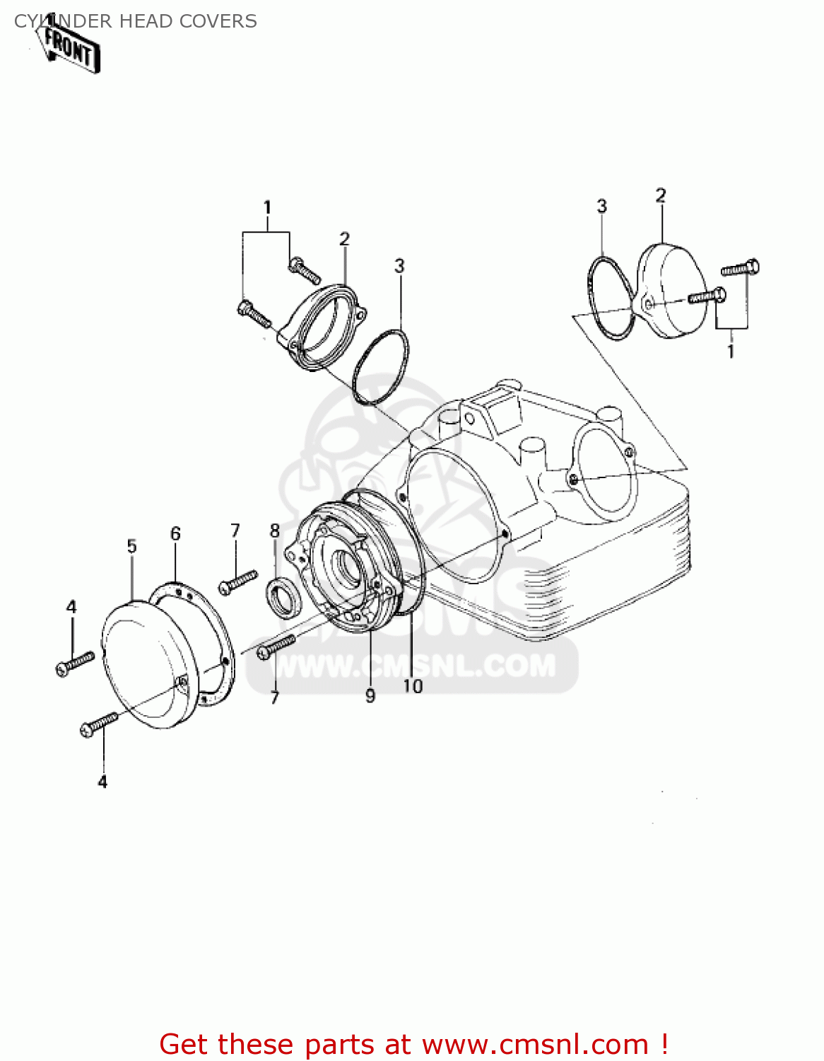 CYLINDER HEAD COVERS KL250A3 KLR250 1980 CANADA