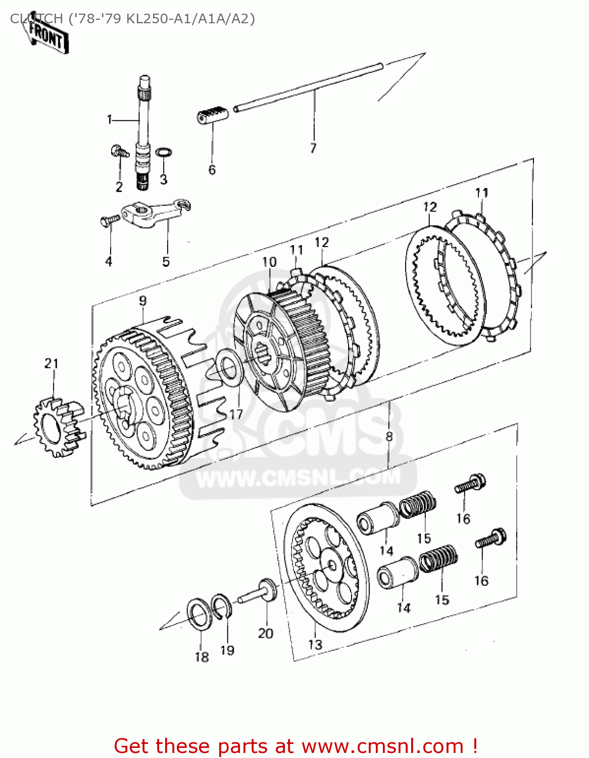 CLUTCH ('78-'79 KL250-A1/A1A/A2) KL250A3 KLR250 1980 CANADA